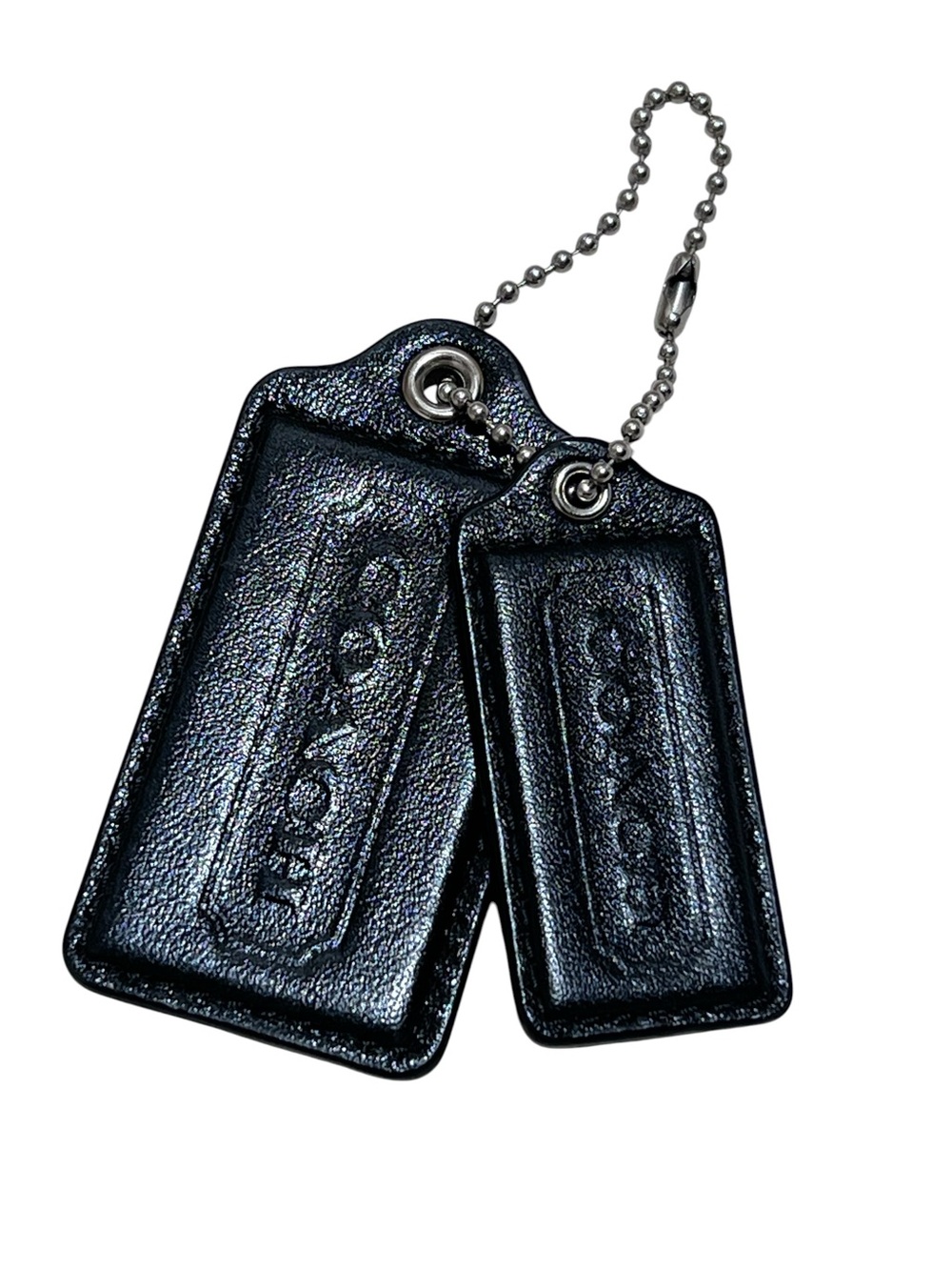 Coach Black Leather Double Hang Tag possibly 2010